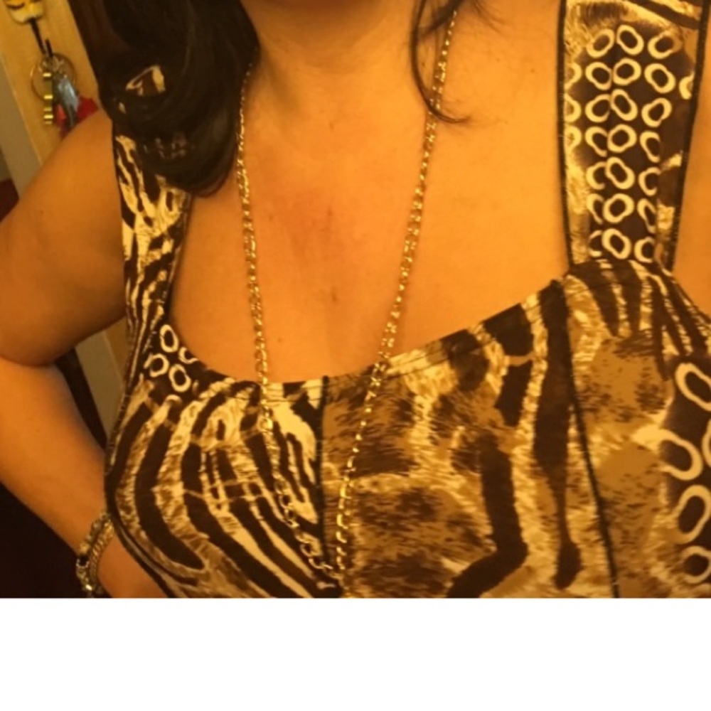 Vintage Scoop Neck Tiger Stripe Sleeveless Dress Fit and Flare Women XL - Picture 6 of 14
